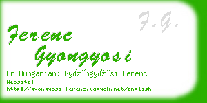 ferenc gyongyosi business card